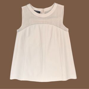 Lafayette 148 New York Leather and Silk Cream Tunic | Petite